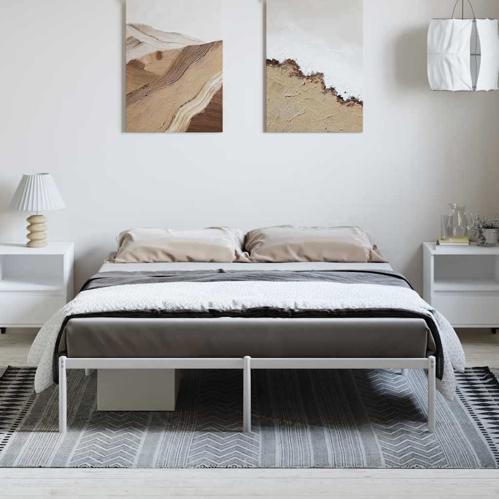 sengeramme 150x200 cm metal hvid