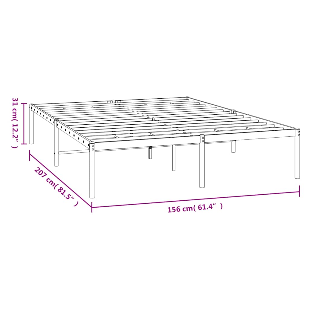 sengeramme 150x200 cm metal hvid