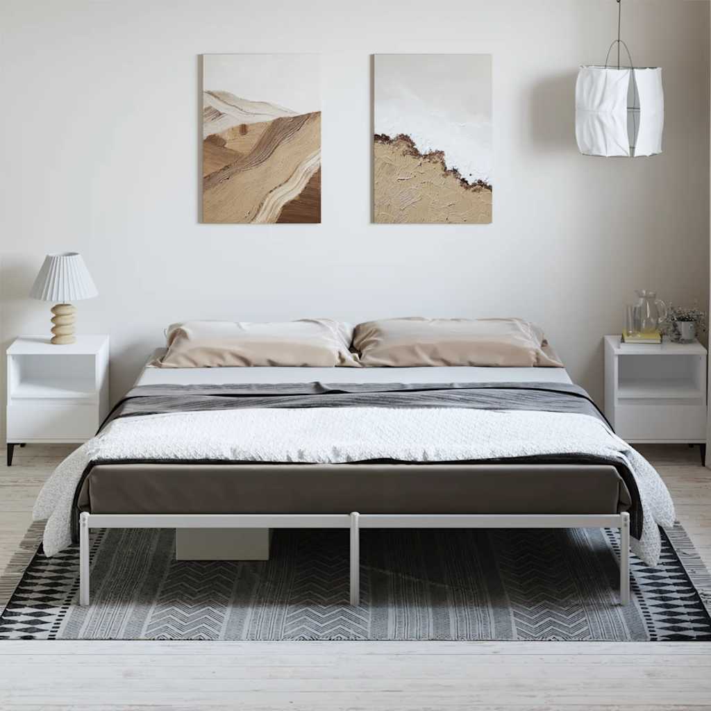 sengeramme 183x213 cm metal hvid