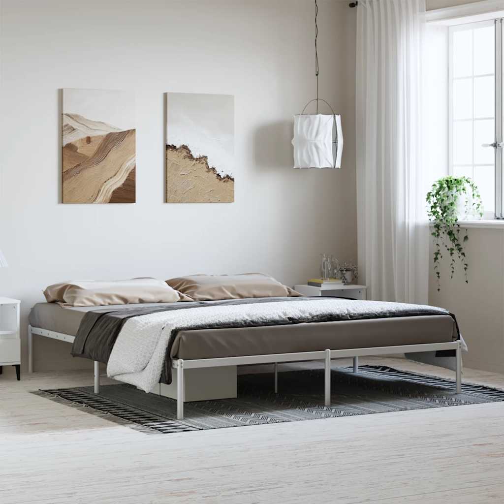sengeramme 183x213 cm metal hvid