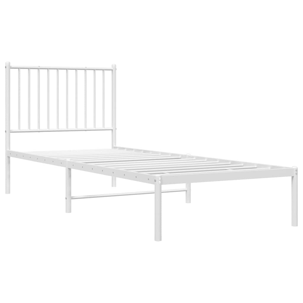 sengeramme med sengegavl 80x200 cm metal hvid