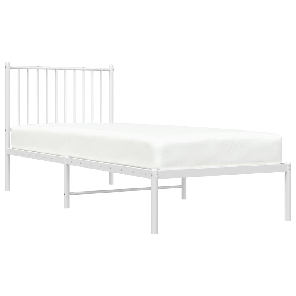 sengeramme med sengegavl 80x200 cm metal hvid