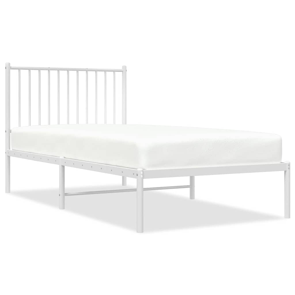 sengeramme med sengegavl 90x190 cm metal hvid