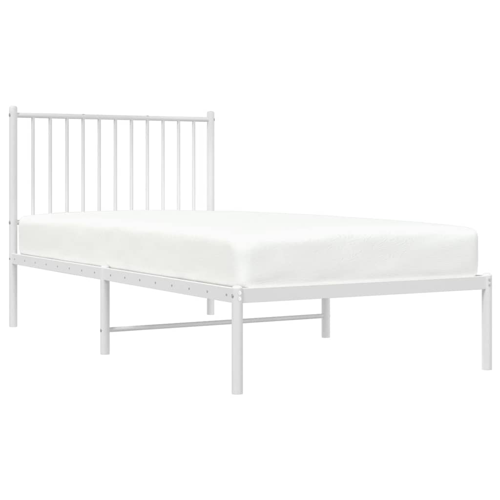 sengeramme med sengegavl 90x190 cm metal hvid