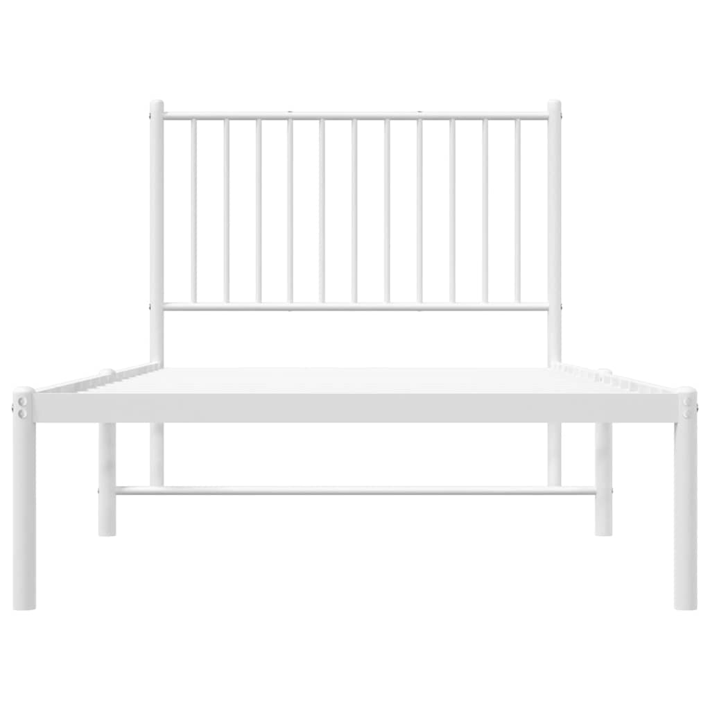 sengeramme med sengegavl 90x190 cm metal hvid