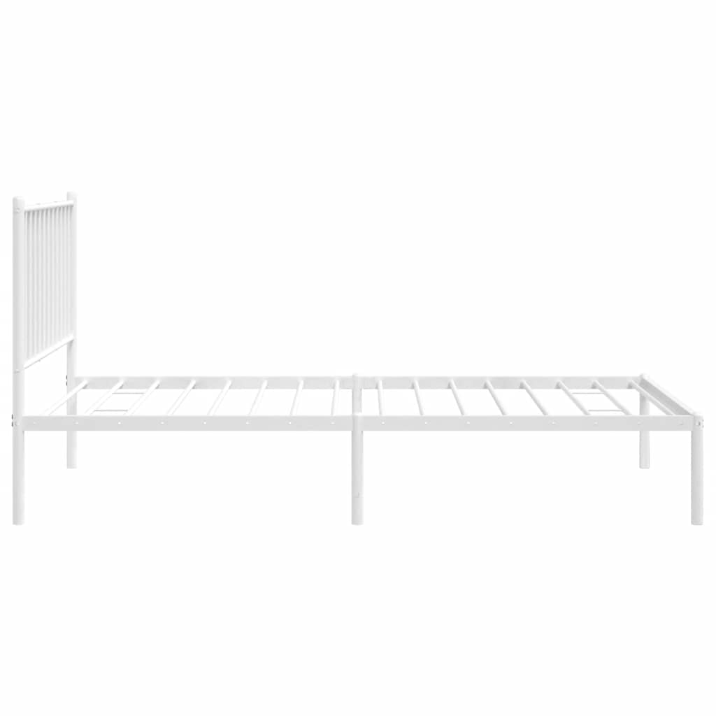 sengeramme med sengegavl 90x190 cm metal hvid