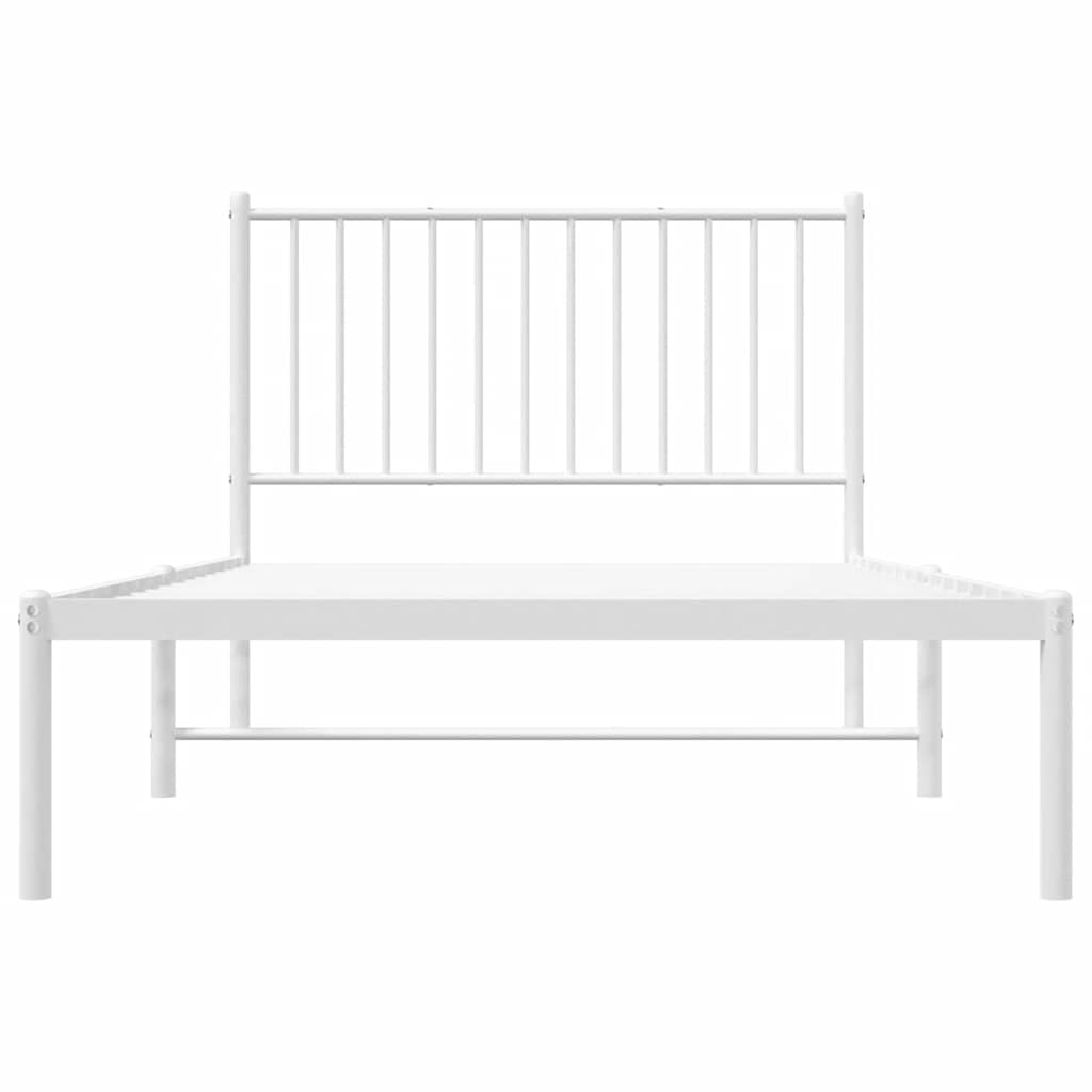 sengeramme med sengegavl 100x190 cm metal hvid