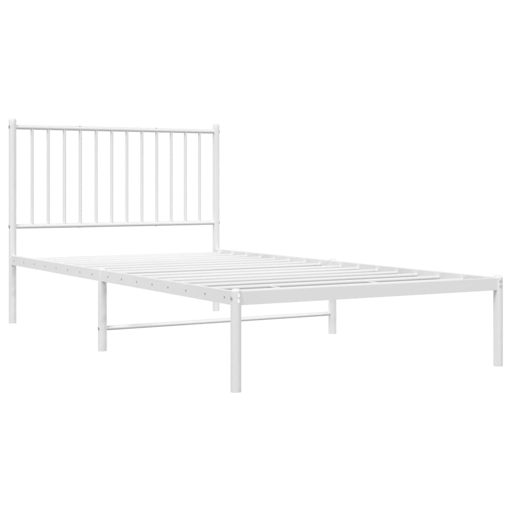 sengeramme med sengegavl 100x200 cm metal hvid