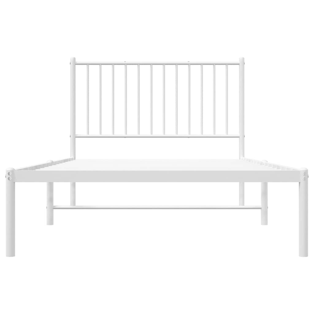 sengeramme med sengegavl 100x200 cm metal hvid