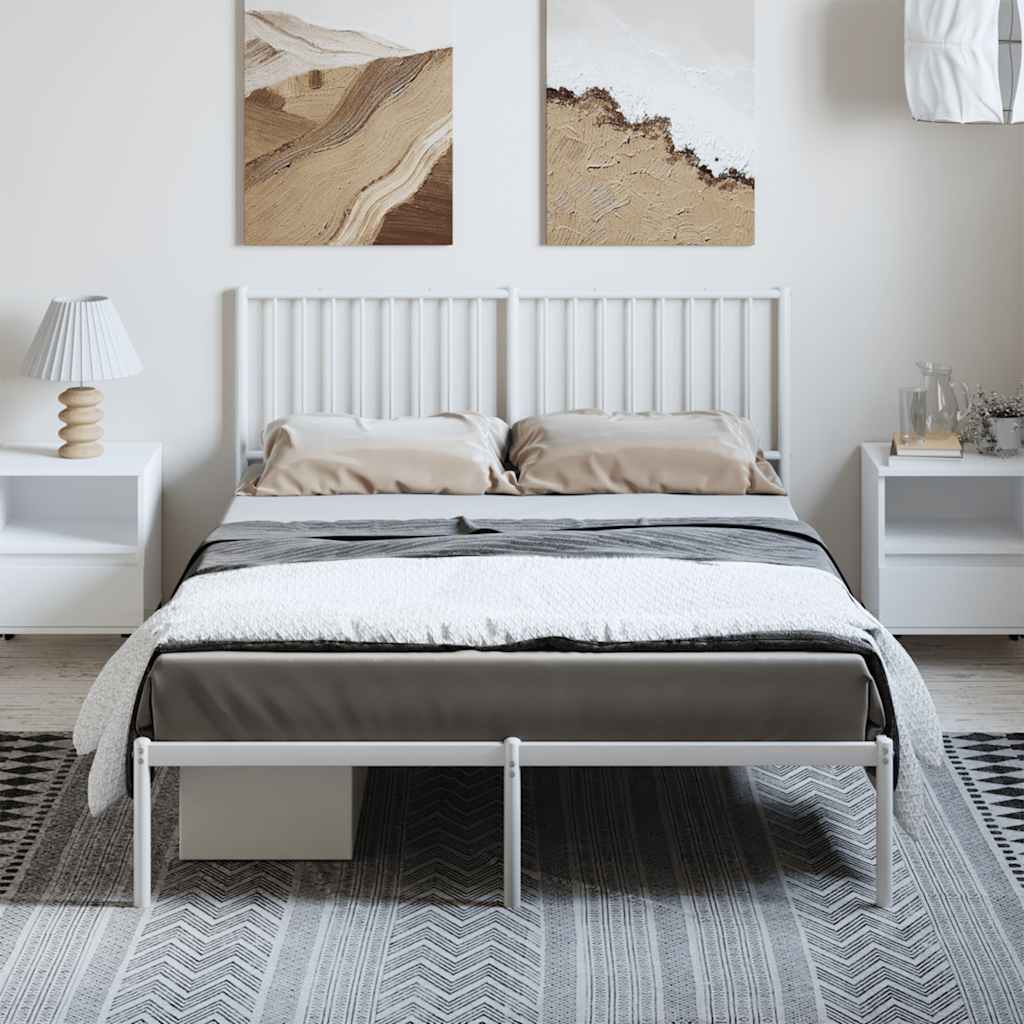 sengeramme med sengegavl 135x190 cm metal hvid