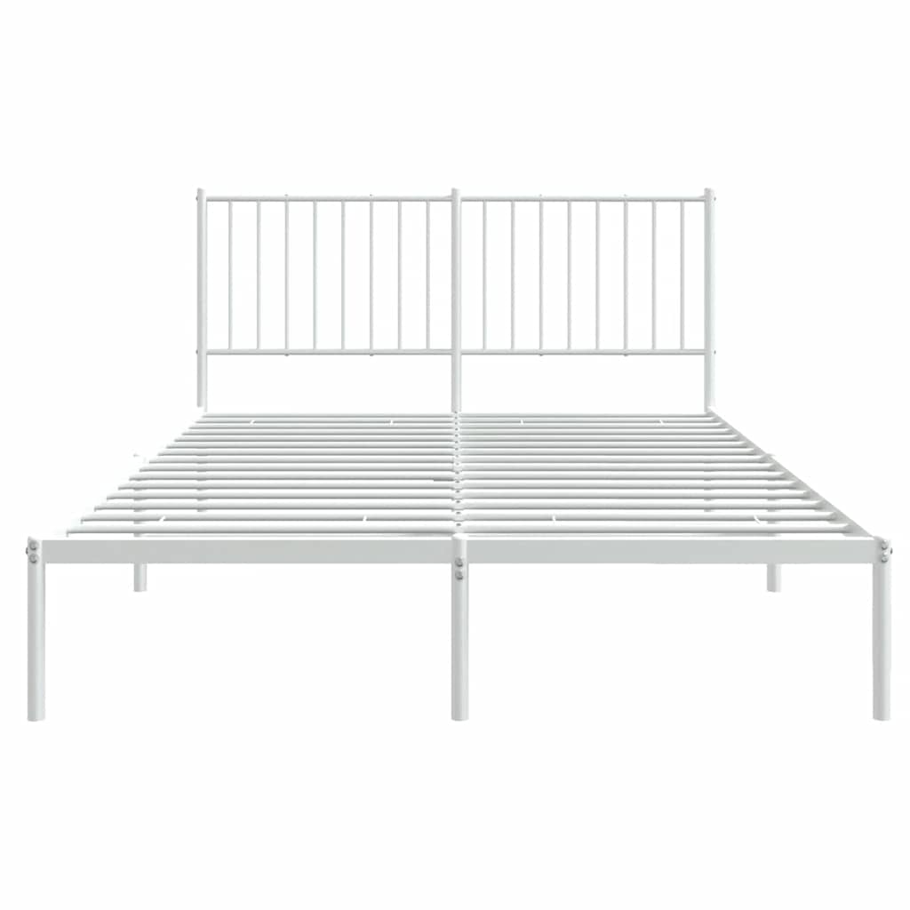 sengeramme med sengegavl 135x190 cm metal hvid