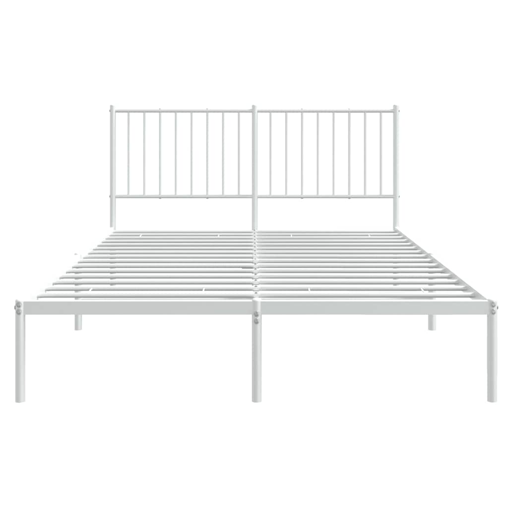 sengeramme med sengegavl 140x200 cm metal hvid