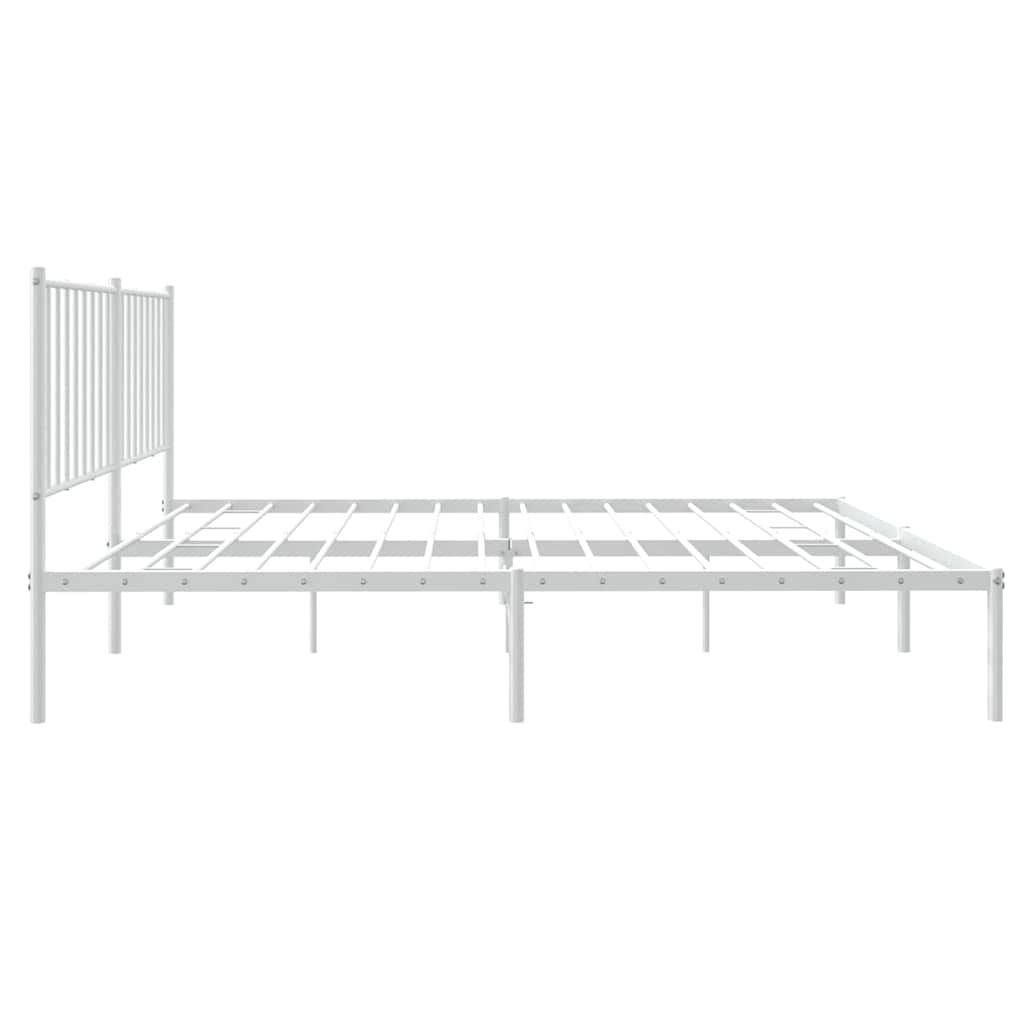 sengeramme med sengegavl 140x200 cm metal hvid