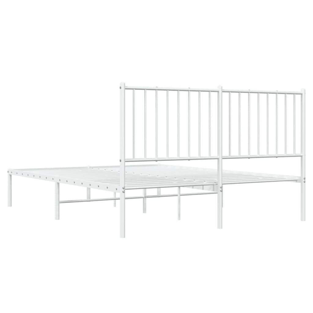 sengeramme med sengegavl 140x200 cm metal hvid