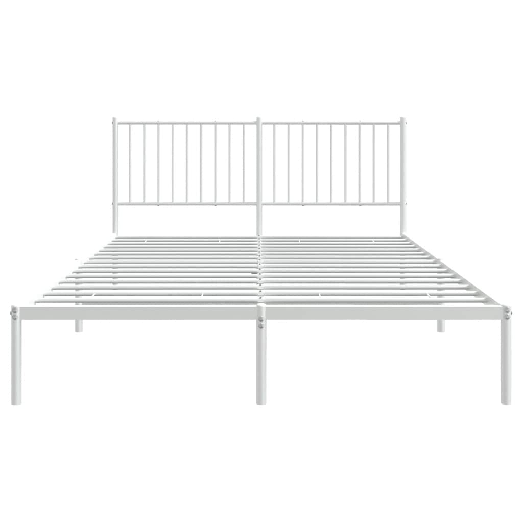 sengeramme med sengegavl 160x200 cm metal hvid