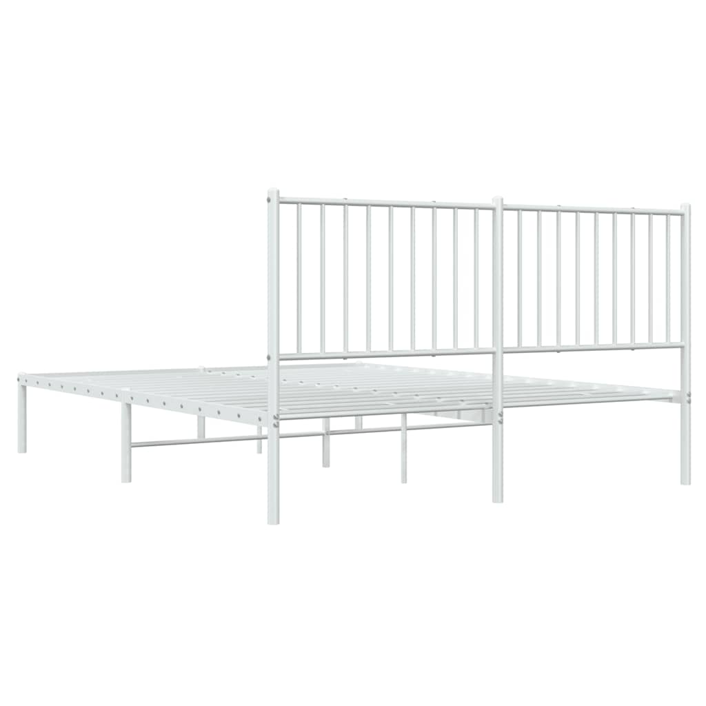sengeramme med sengegavl 160x200 cm metal hvid