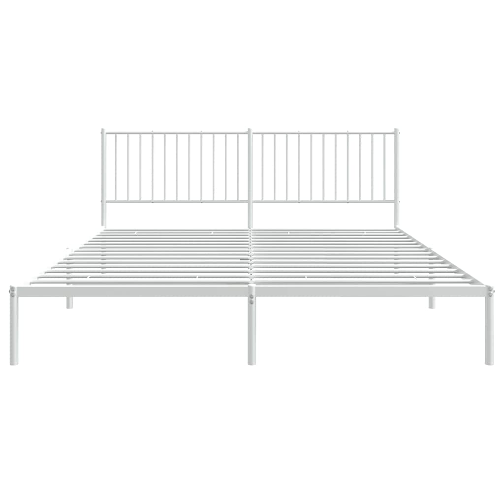 sengeramme med sengegavl 183x213 cm metal hvid