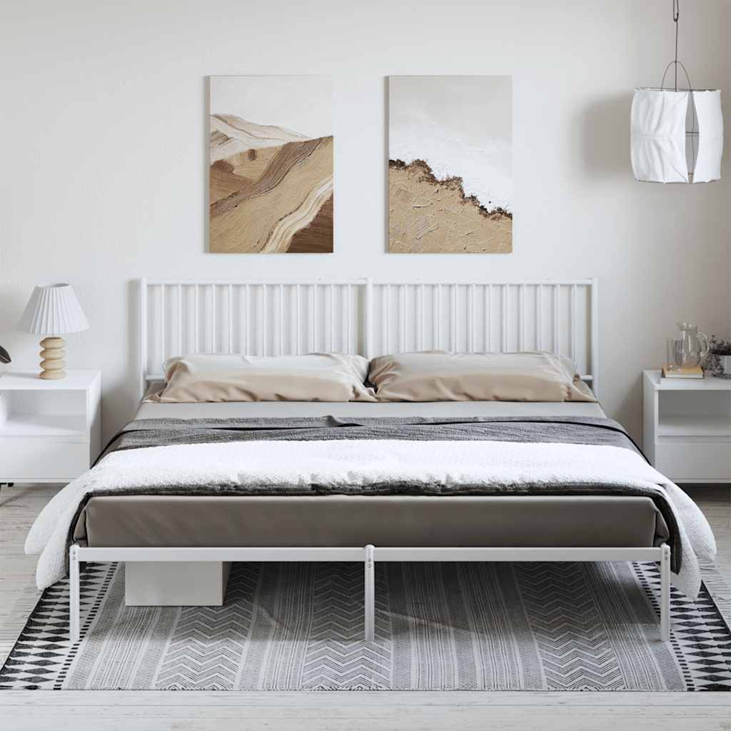 sengeramme med sengegavl 193x203 cm metal hvid
