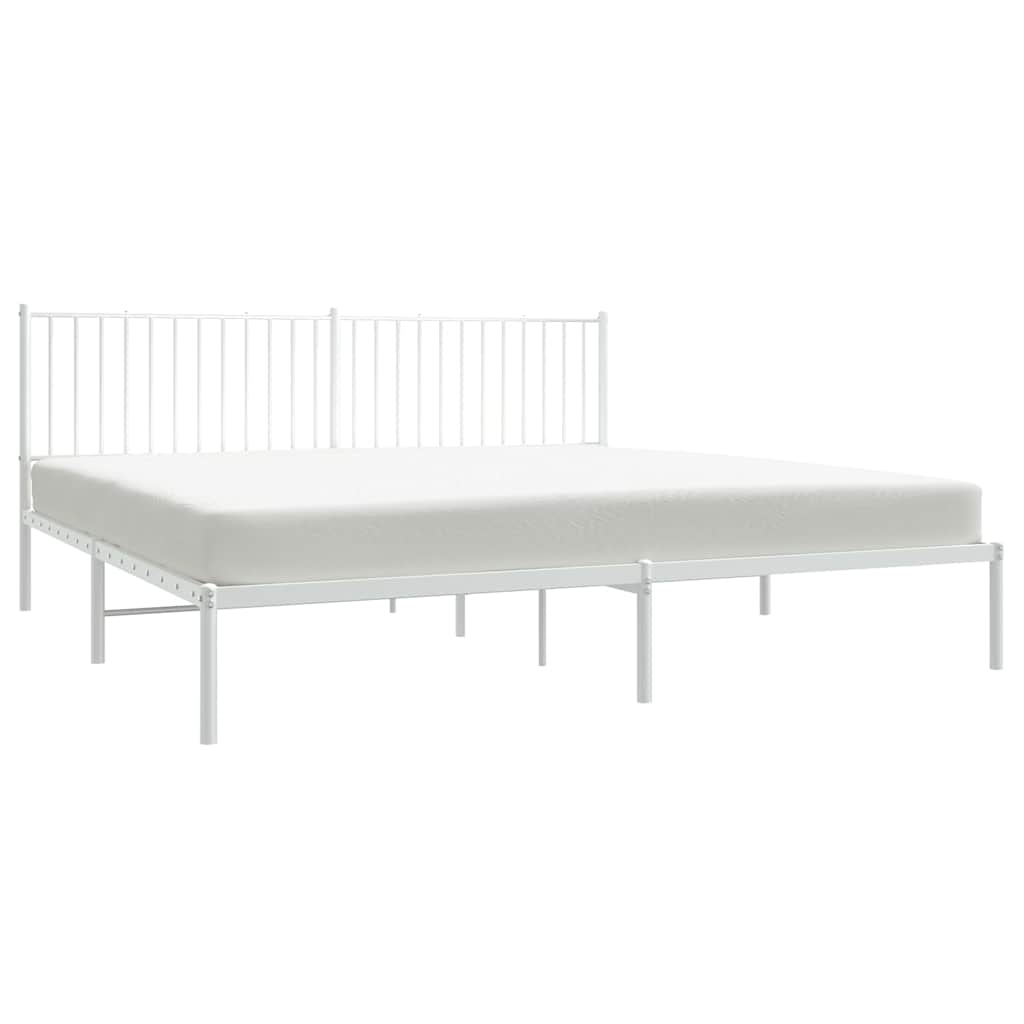 sengeramme med sengegavl 193x203 cm metal hvid