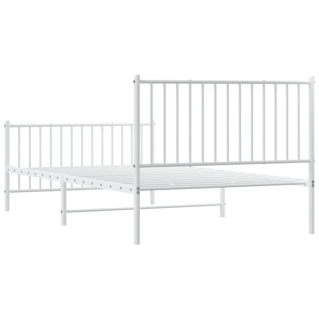 sengeramme med sengegavl og fodgærde 107x203 cm metal hvid