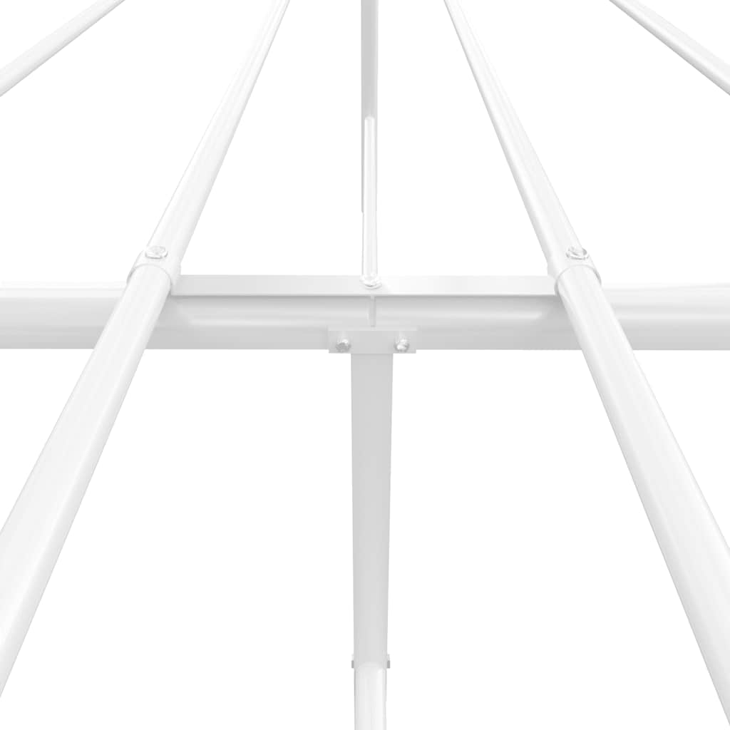 sengeramme med sengegavl og fodgærde 193x203 cm metal hvid