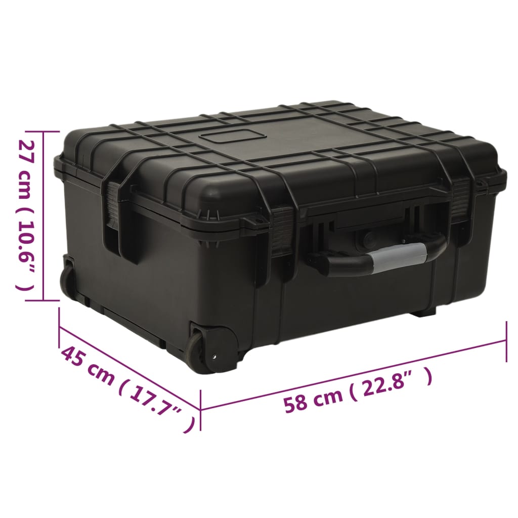 flightcase med hjul 58x45x27 cm PP sort