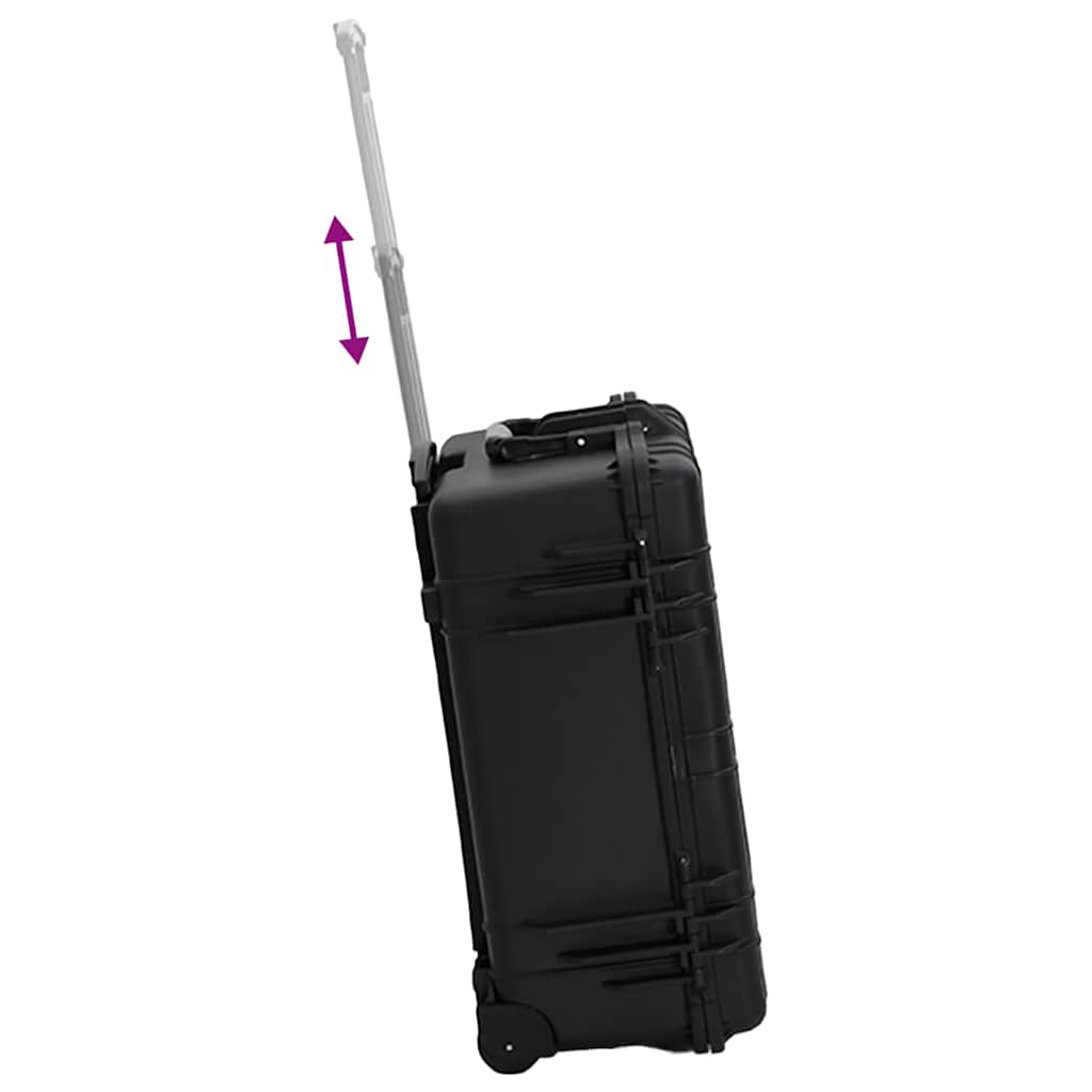flightcase med hjul 58x45x27 cm PP sort