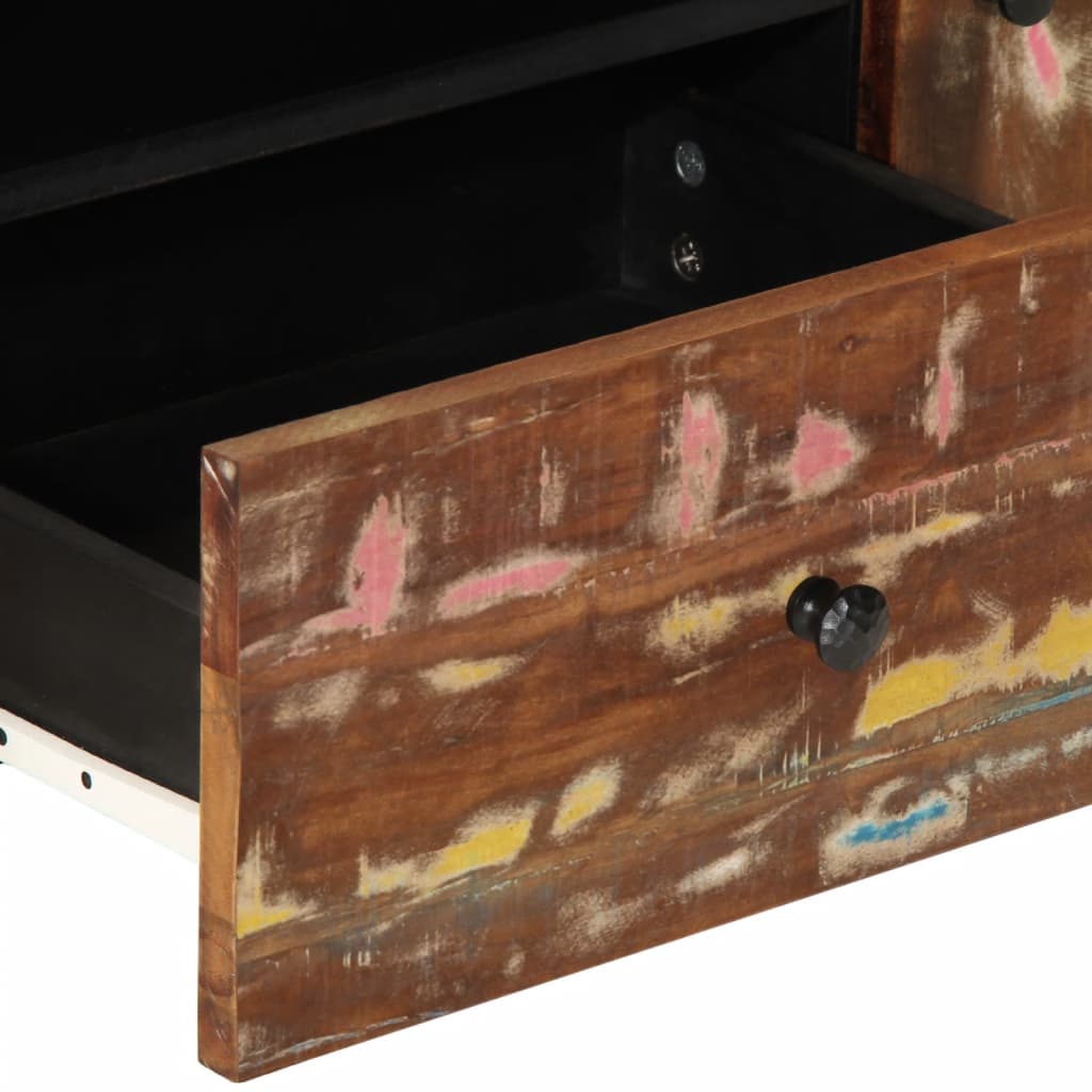 tv-bord 105x33,5x46 cm massivt genbrugstræ og konstrueret træ