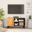 tv-bord 80x33x46 cm massivt akacietræ og konstrueret træ