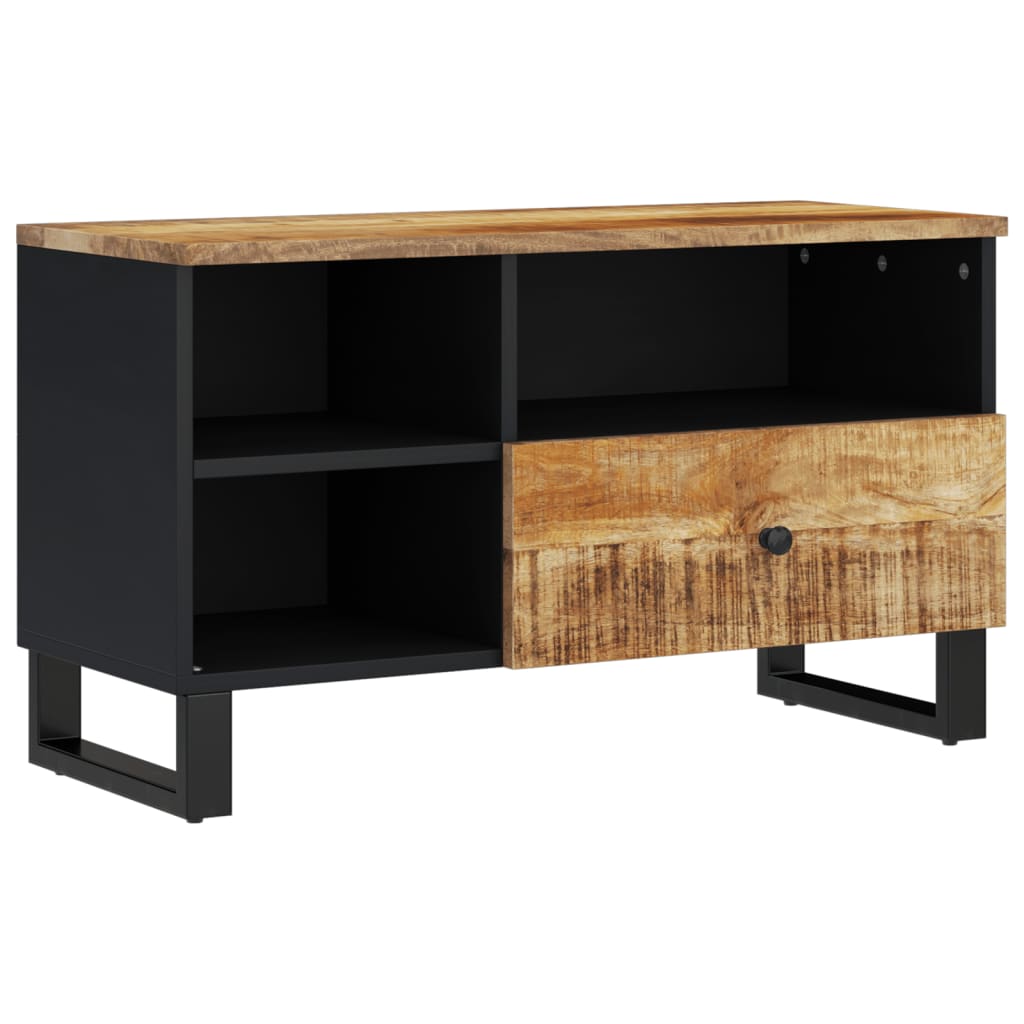 tv-bord 80x33x46 cm massivt mangotræ og konstrueret træ
