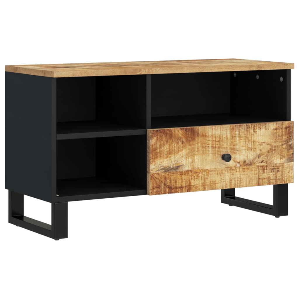 tv-bord 80x33x46 cm massivt mangotræ og konstrueret træ