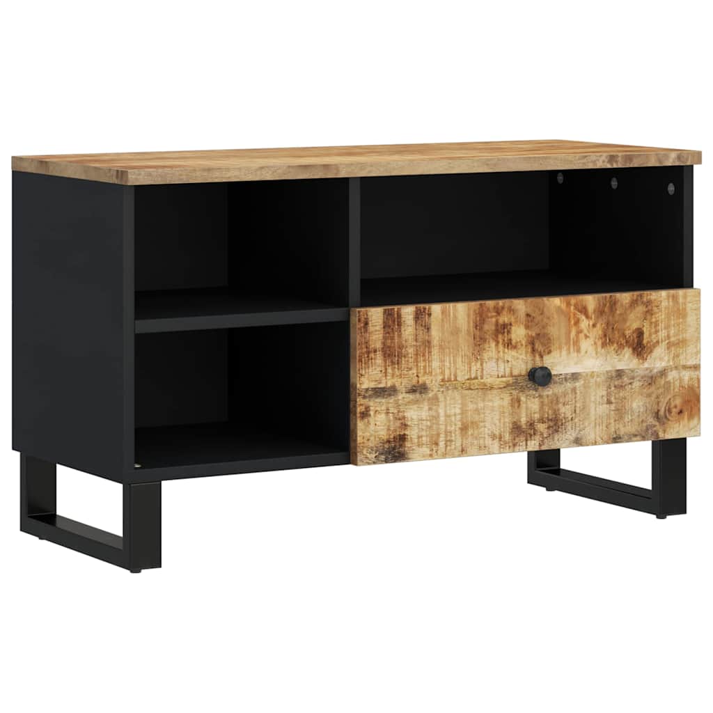 tv-bord 80x33x46 cm massivt mangotræ og konstrueret træ