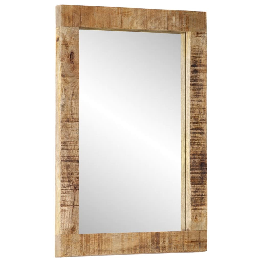 spejl 70x50 cm massivt mangotræ og glas