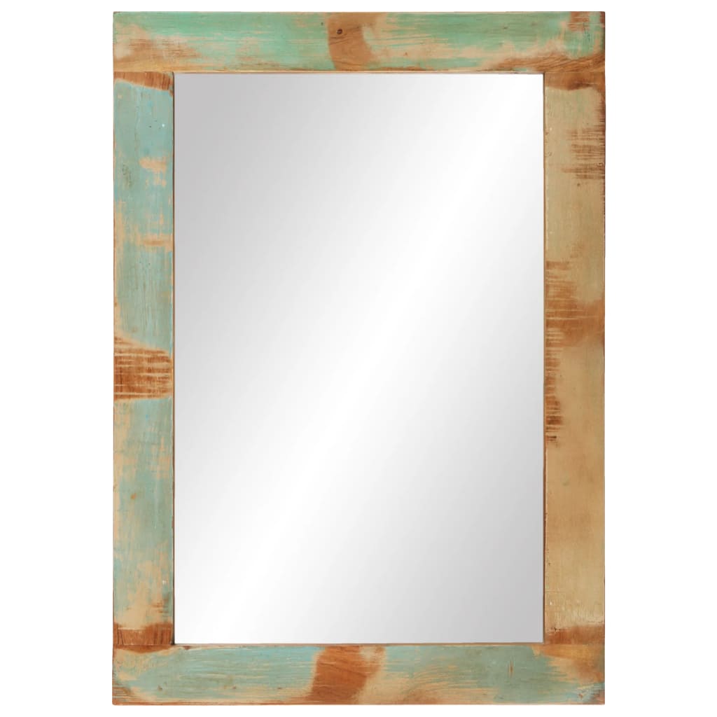 spejl 70x50 cm massivt genbrugstræ og glas