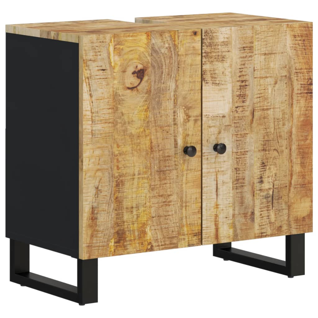 vaskeskab 62x33x58 cm massivt mangotræ og konstrueret træ
