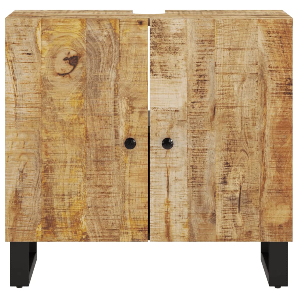 vaskeskab 62x33x58 cm massivt mangotræ og konstrueret træ