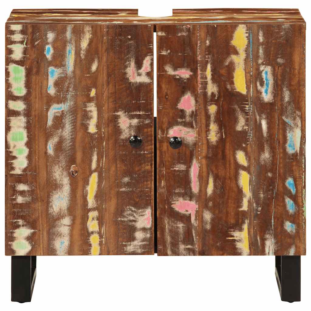 vaskeskab 62x33x58 cm massivt genbrugstræ og konstrueret træ