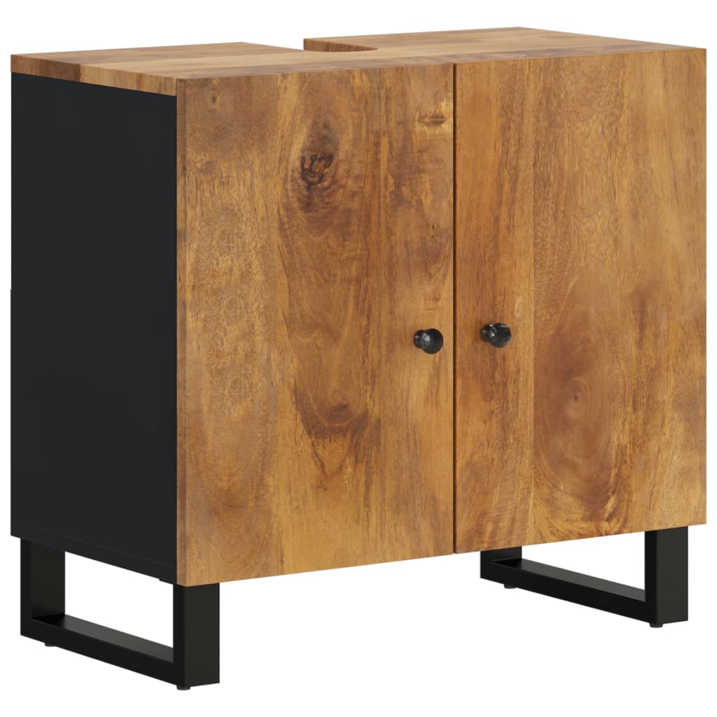vaskeskab 62x33x58 cm massivt mangotræ og konstrueret træ