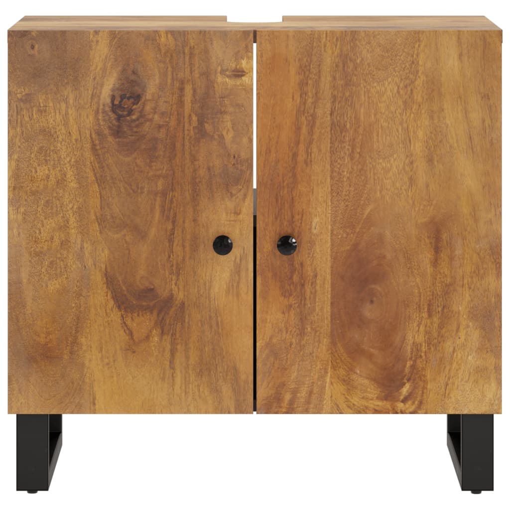 vaskeskab 62x33x58 cm massivt mangotræ og konstrueret træ