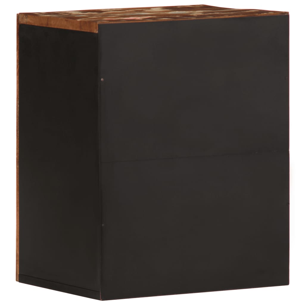 væghængt badeværelsesskab 38x33x48 cm massivt genbrugstræ