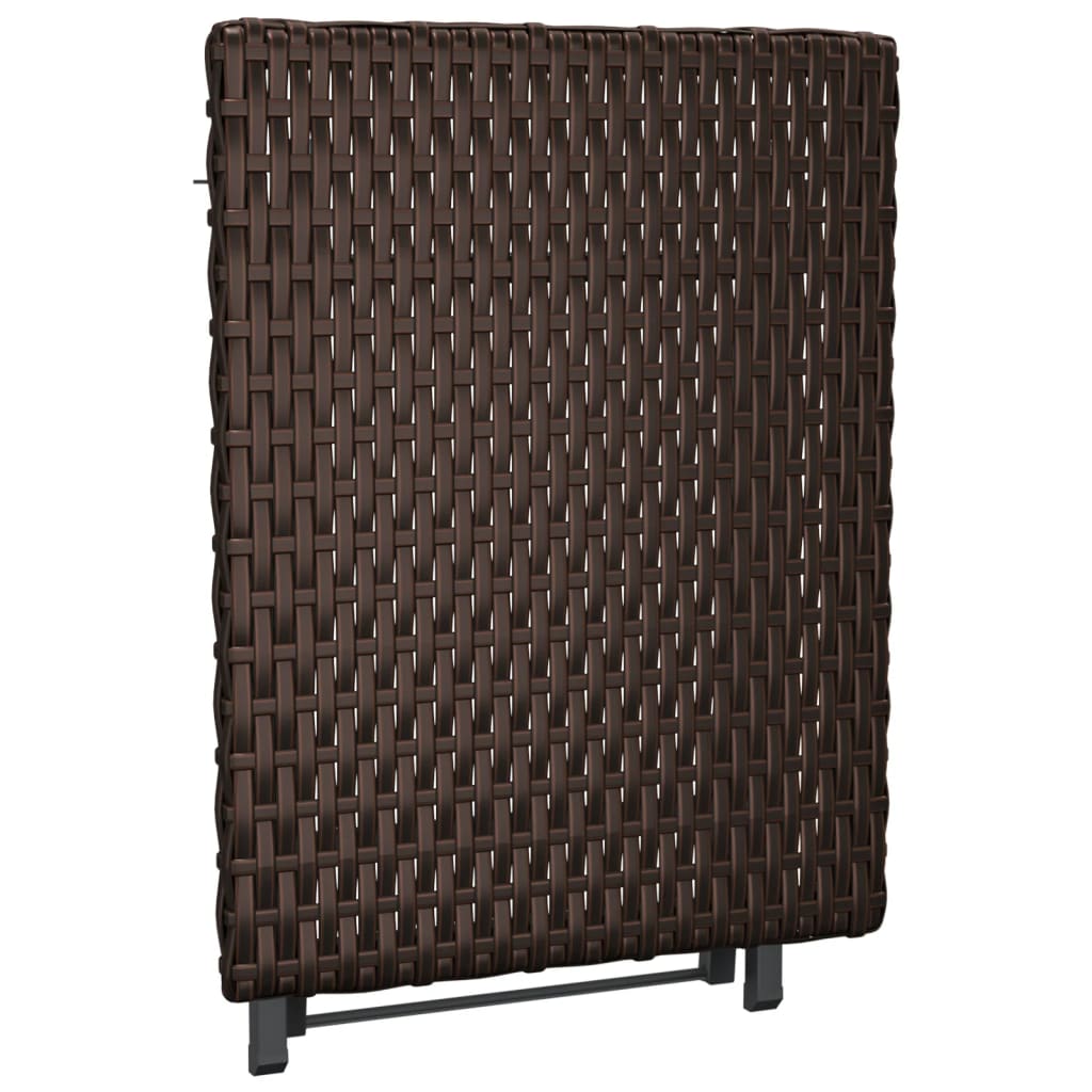 foldbart bord 45x35x32 cm polyrattan brun