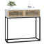 konsolbord 80x30x75 cm konstrueret træ og jern hvid