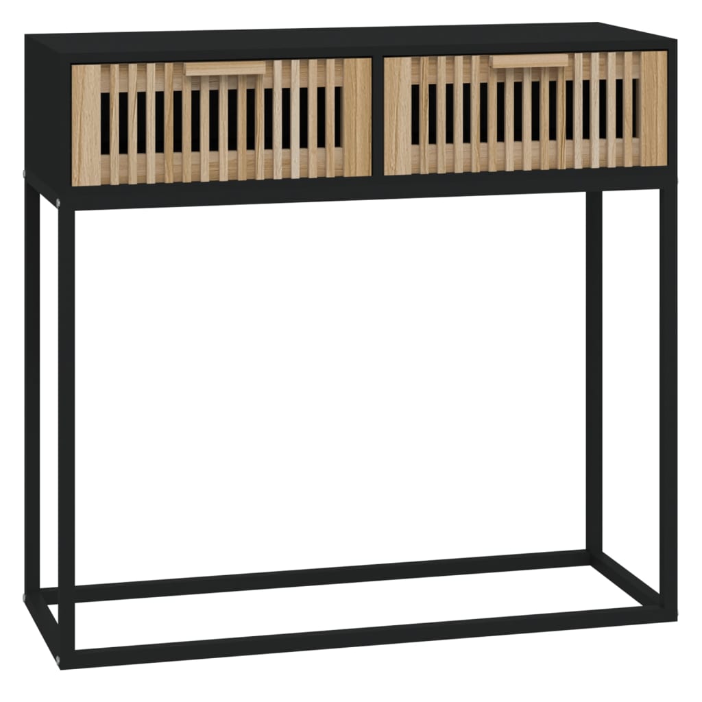 konsolbord 80x30x75 cm konstrueret træ og jern sort