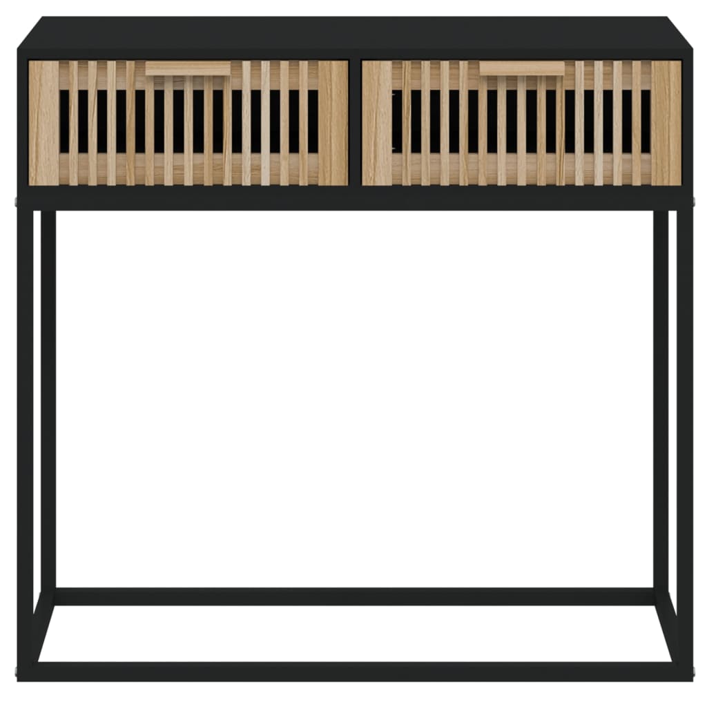 konsolbord 80x30x75 cm konstrueret træ og jern sort