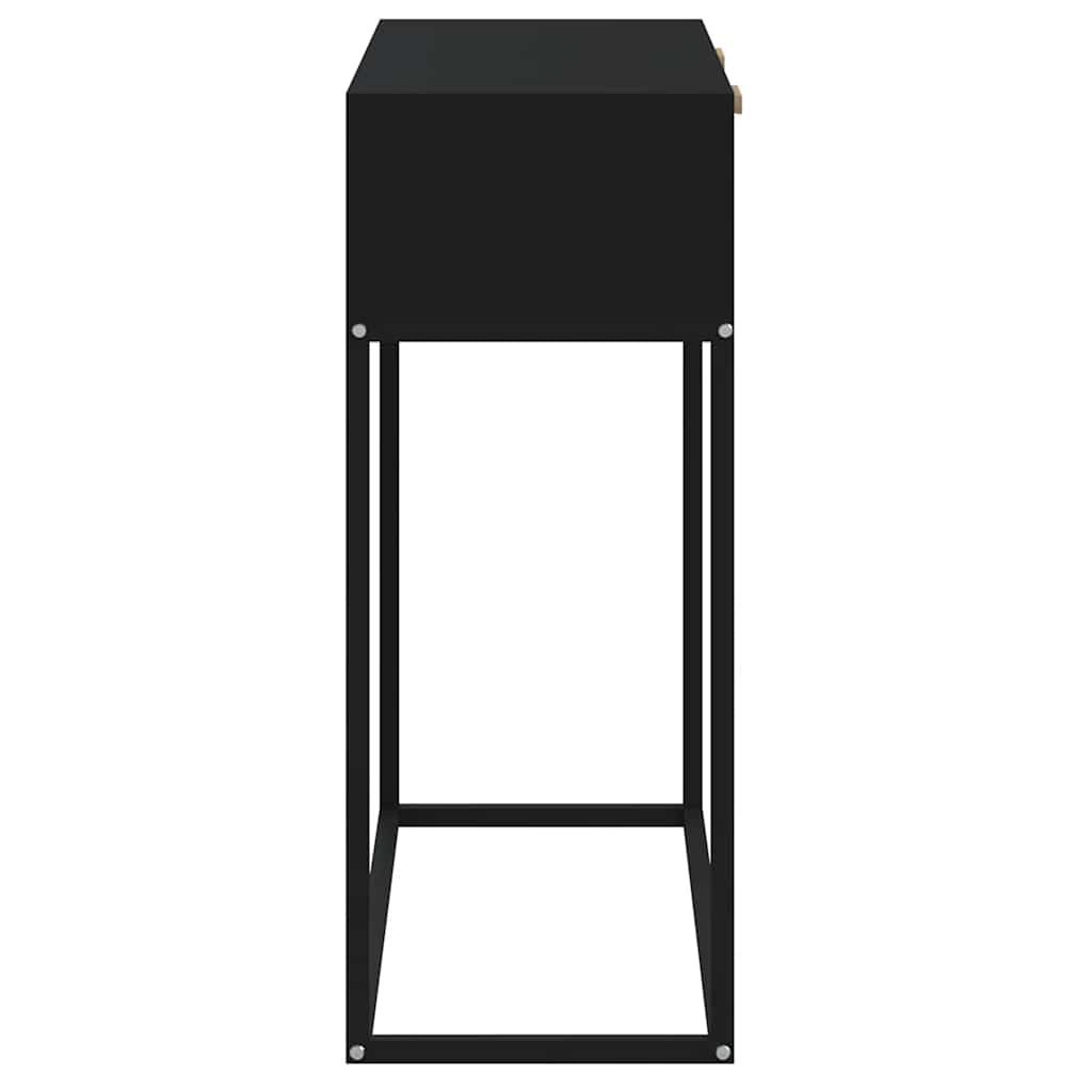 konsolbord 80x30x75 cm konstrueret træ og jern sort