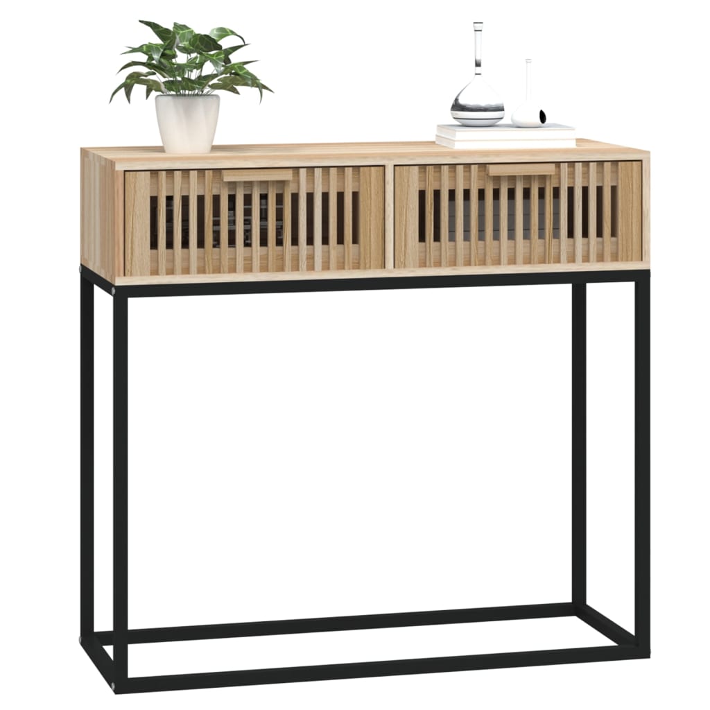 konsolbord 80x30x75 cm konstrueret træ og jern