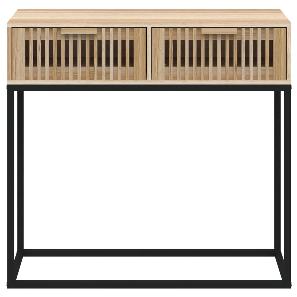 konsolbord 80x30x75 cm konstrueret træ og jern