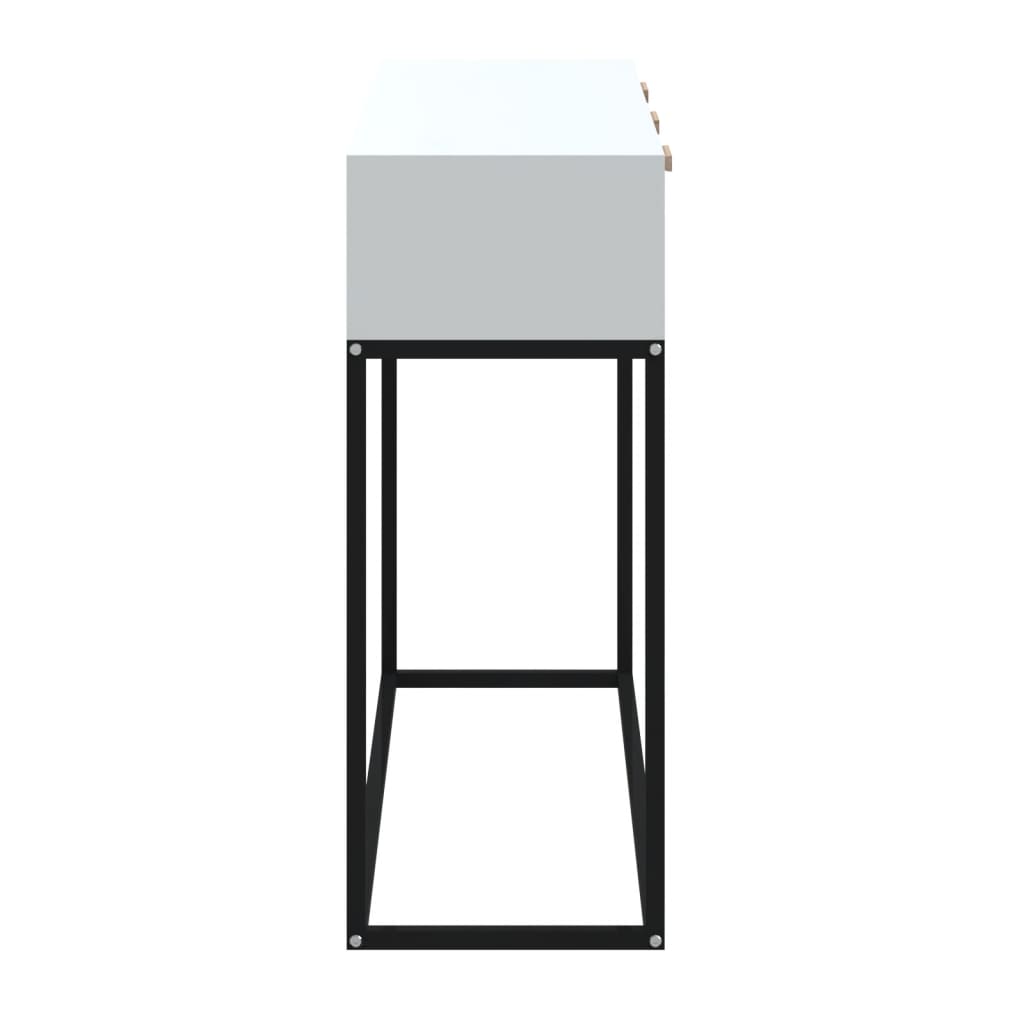 konsolbord 105x30x75 cm konstrueret træ og jern hvid