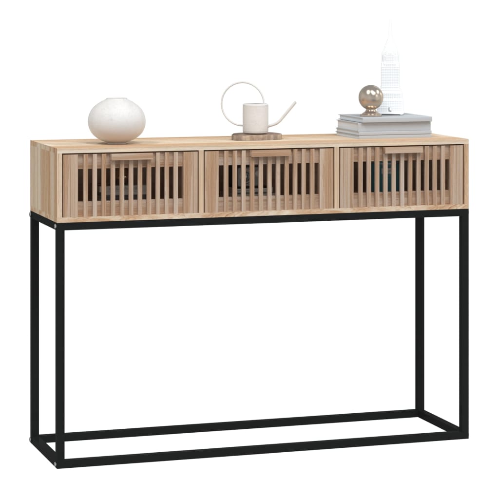 konsolbord 105x30x75 cm konstrueret træ og jern