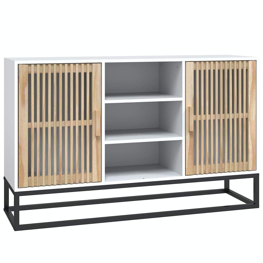 skænk 105x30x65 cm konstrueret træ hvid